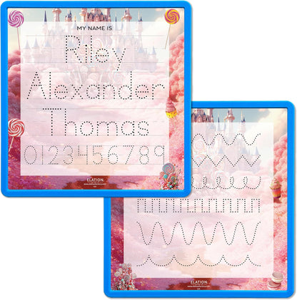 Kid's Name Tracing Board | Dry Erase Letter Tracing | Reusable Name Board | Alphabet Letters | Personalized | Candy Theme