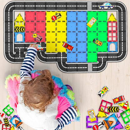Magnetic Tiles - Road Set, Magnetic Building Blocks, Preschool Montessori Toys Gift for 3+ Year Old Boys and Girls, Sensory Christmas Toys for Kids Aged 3-5 and 4-8, Ideas for Toddler with Autism
