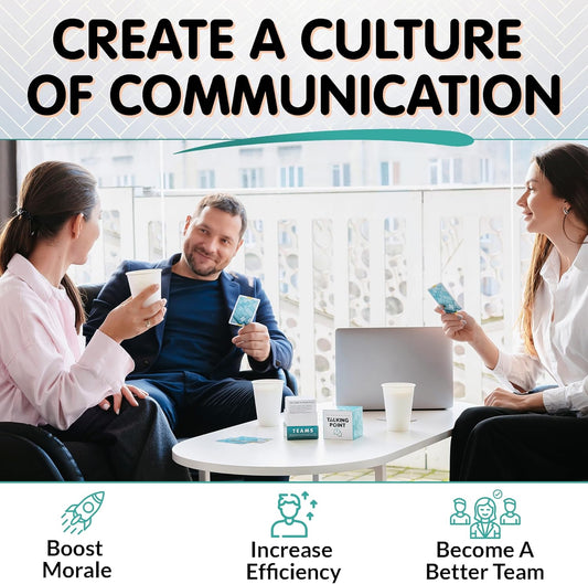 200 Conversation Cards for Teams - Meaningful Questions That Help Team Members Understand Each Other - Team Building Conversation Starter Card Game for Work - Office Icebreaker Conversation Card