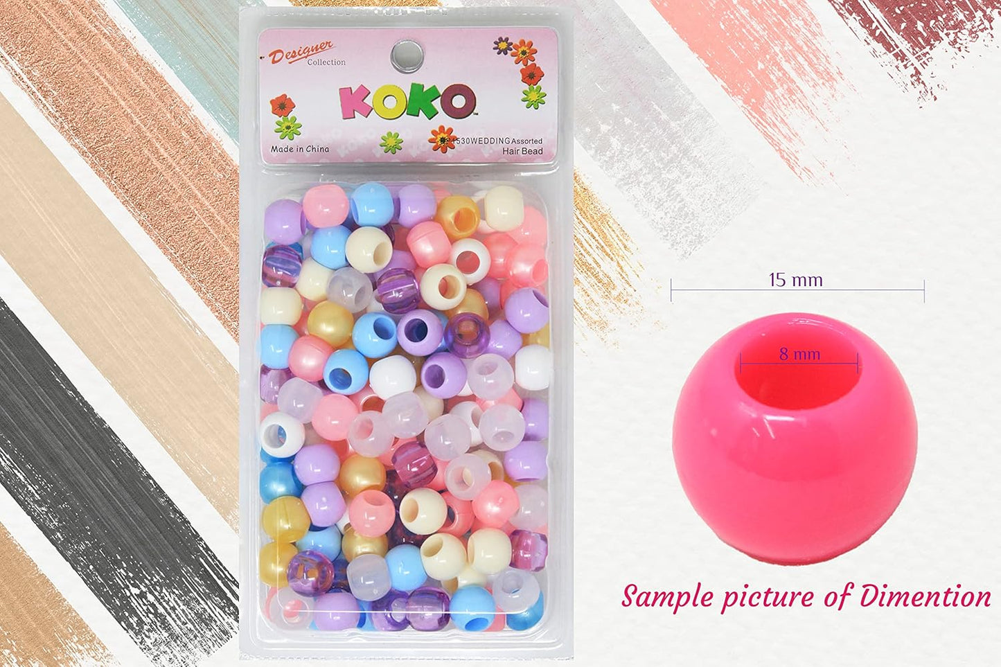 160PC 12x15 mm Premium Wholesale Pony Beads, Bracelet Cool Beads, Beads for Hair Braids, Beads for Kids Crafts, Plastic Beads, Hair Beads for Braids for Girls