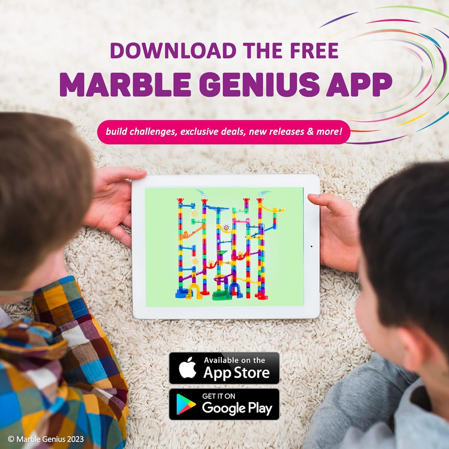 Marble Genius Marble Run Race Track - 300-Piece Multicolor Glow Extreme Set - STEM Building Toy & Marble Race Set for Kids Ages 4+