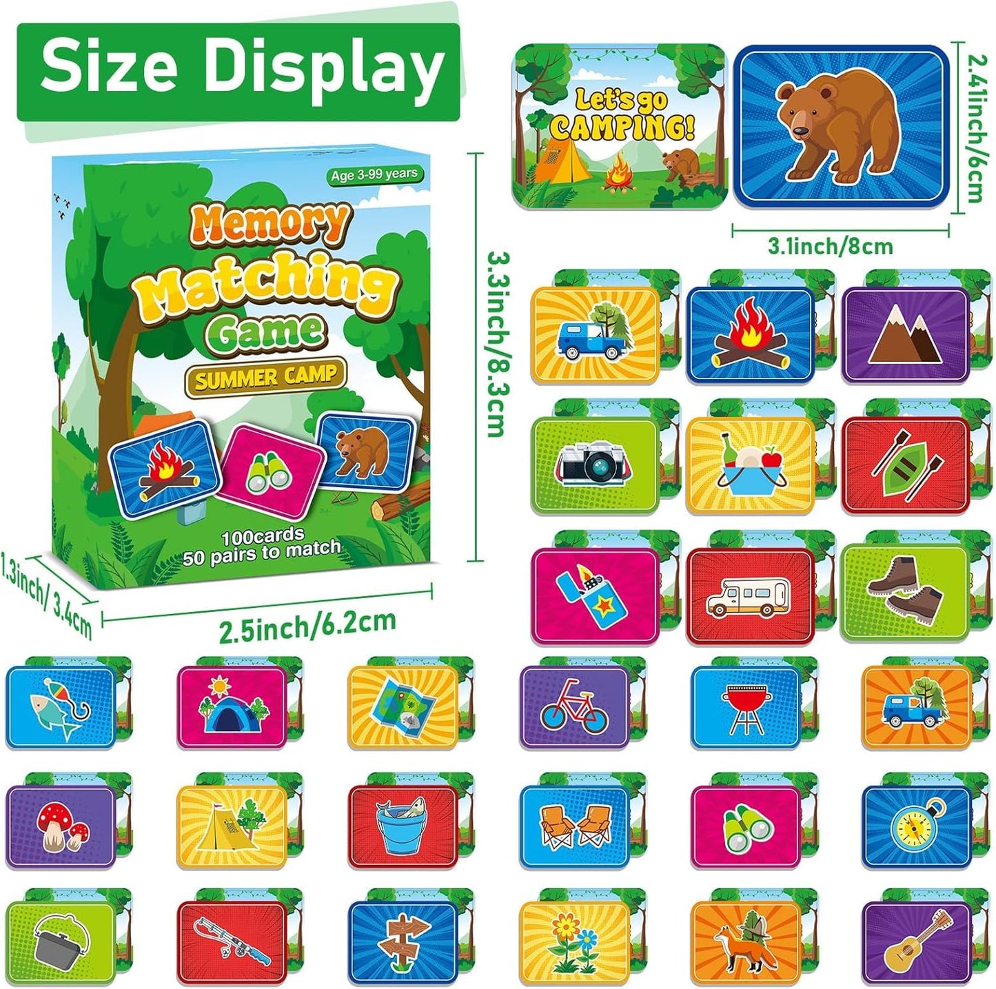 gisgfim 100 PCS Memory Matching Game Famous Paintings Concentration Memory Card for Adults Learning Educational Game A Fun & Fast Artworks Theme Matching Games