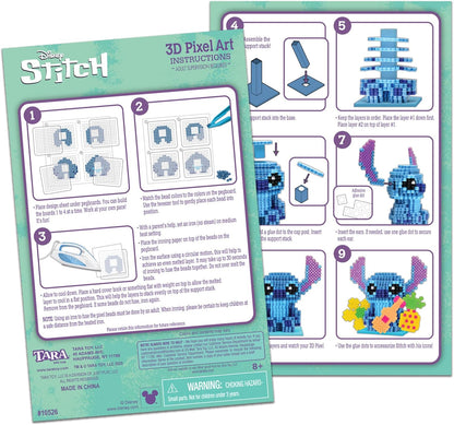 STITCH Disney Pixel Creations Bead Kit Lilo DIY Craft Set with 2500 Beads, Pegboards & Templates Creative Activity Toy for Girls & Boys Ages 6+