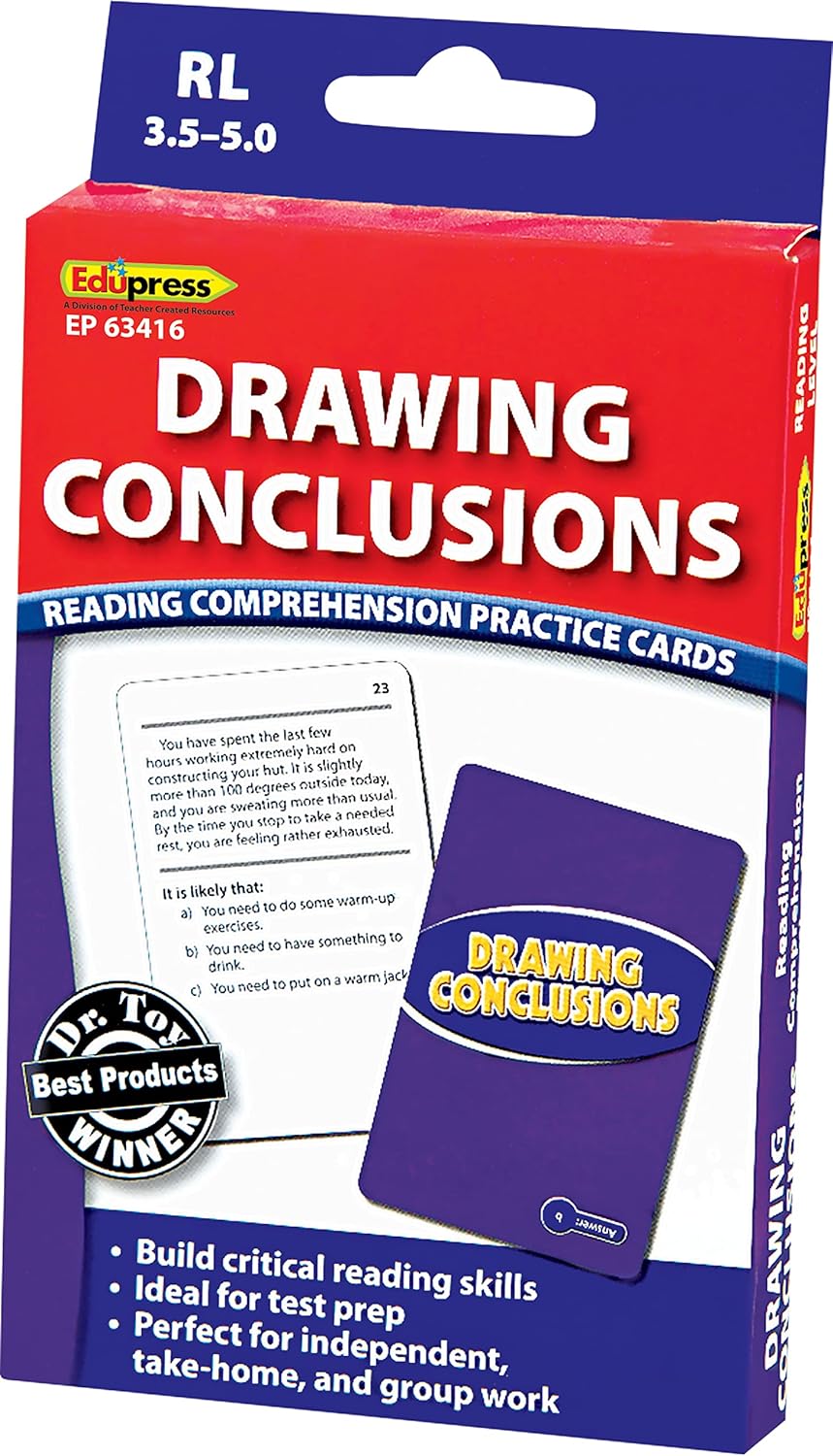 Edupress Reading Comprehension Practice Cards, Informational Text, Red Level (EP63437) Medium