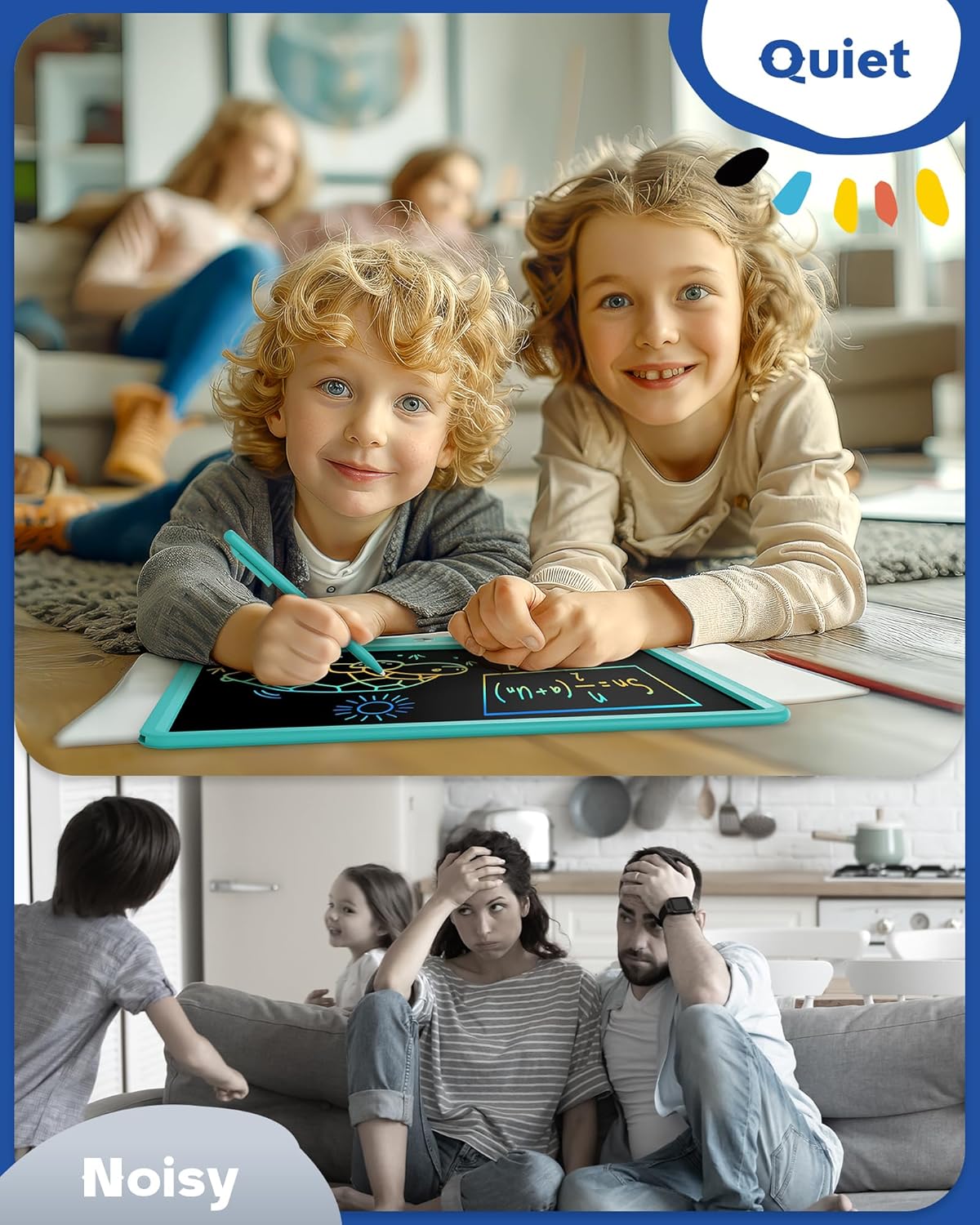 Bravokids Toys for 3-6 Years Old Girls Boys, LCD Writing Tablet 10 Inch Doodle Board, Electronic Drawing Pads, Educational Birthday Gift for 3 4 5 6 7 8 Years Old Kids Toddler (Blue)