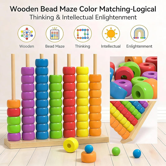 60 PCS Color Matching Stacking Ring Puzzle Game, 2026 New Wooden Colour Sorting Stack Challenge Game for 2 Players, Fast Challenge Ring Stack Puzzle for Family(2 Packs)
