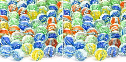 SallyFashion 240PCS Marbles for Kids, Cat Eye Marbles Mixed 5 Colors for Chinese Checkers, Marble Run Toys, Board Games