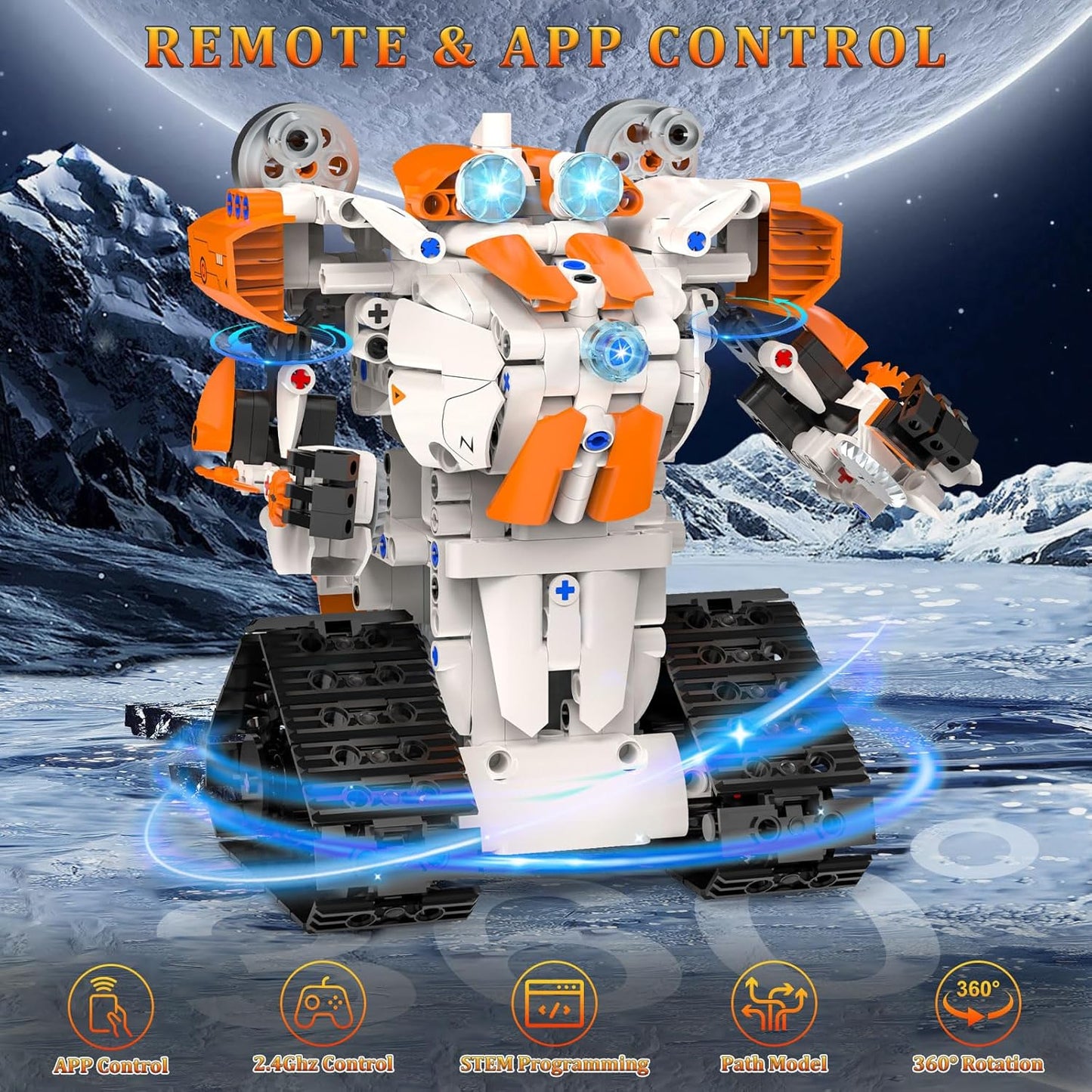 5in1 STEM Building Toys for Kids 6-14, Remote & APP Controlled Mech Robots/Heavy Tanks/Tracked Racer STEM Building Kit for Kid Science Learning, 552 Pcs DIY Erector Sets Gifts for Boys & Girls