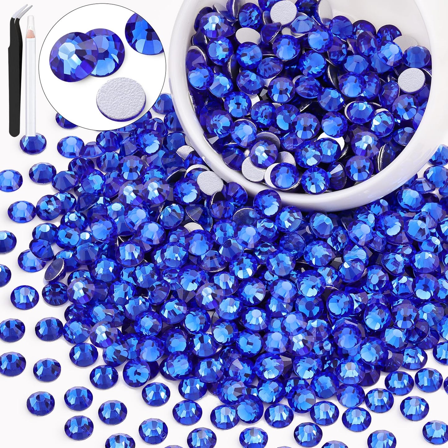 5000PCS SS6/2mm Glass Crystal Rhinestones (Clear), Bedazzling Flatback Rhinestones for Crafting DIY Crafts Nail Art Makeup Decoration, Gems Diamond Charms for Tumbler Shoes Clothing Mug