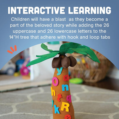 Constructive Playthings Tree and Letters Props for "Chicka Chicka Boom Boom" Children's Book, 14" H Plush Tree with 26 Lowercase and 26 Uppercase Letters for Kids Ages 2+