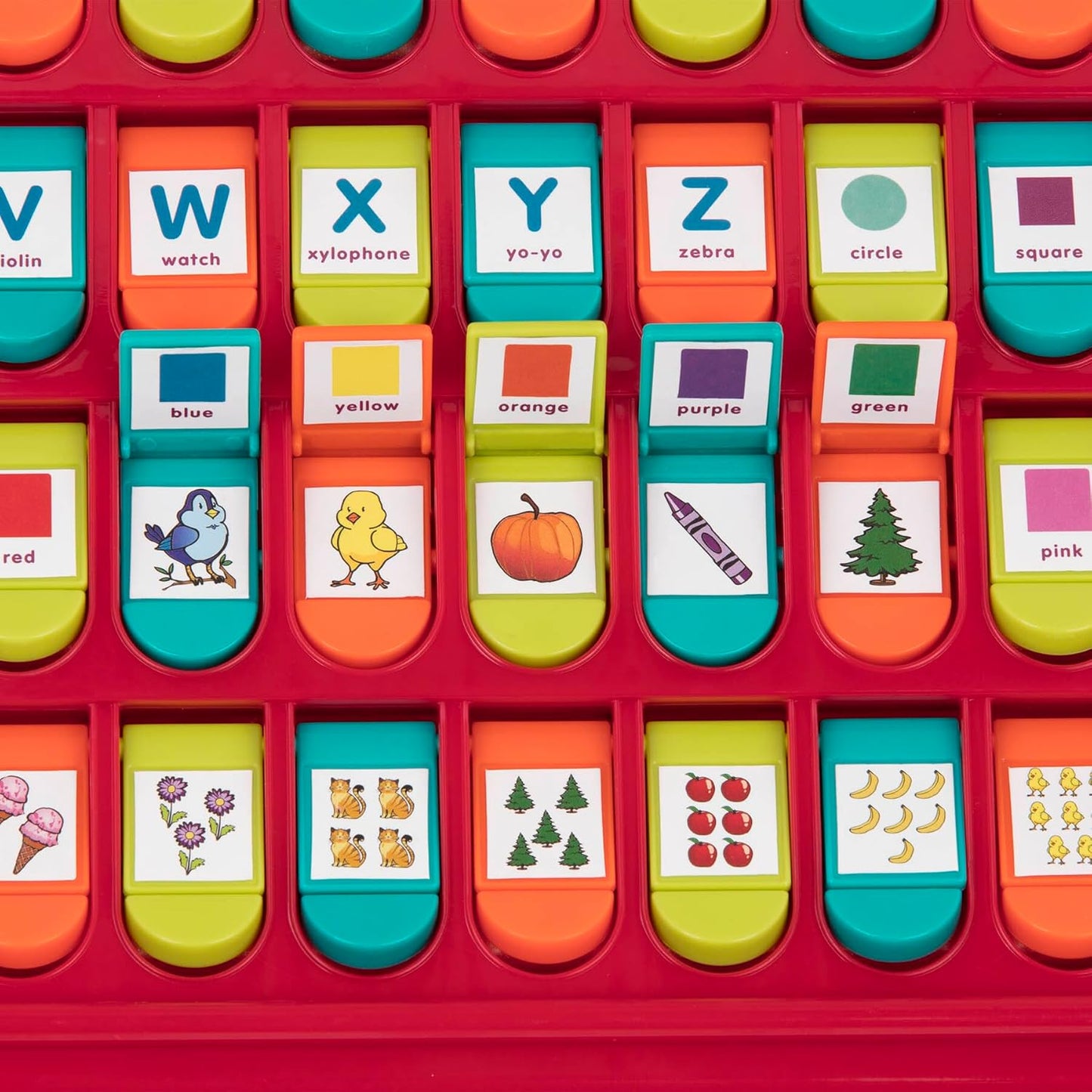 Battat - Alphabet Cache-Cache - French Alphabet Toy for Learning - 50 Pop-Up Flaps - Letters, Words, Numbers, Colors, Shapes - Educational Toy for Toddlers, Kids - 3 Years +