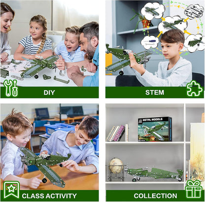 Lucky Doug STEM Building Projects Model Train Set Toys for Boys Kids 8 9 10 11 12 Years Old and Older - 340 PCS DIY Metal Building STEM Toys