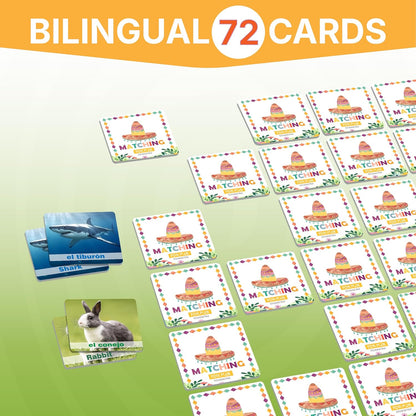 72 (36 Pairs) Bible Trivia Memory Matching Game with Poster and Online Trivia Language Learning Games for ESL and Language Immersion