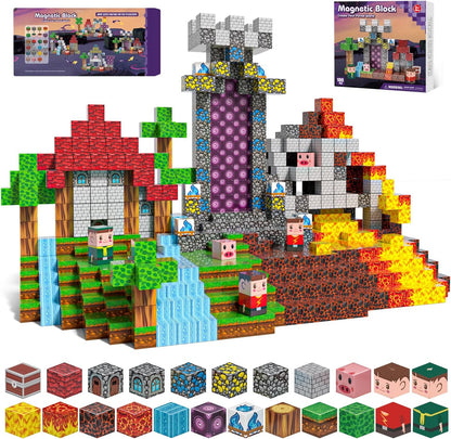 100PCS Magnetic Blocks, Magnet Tiles Toys for Kids, Magnetic Building Blocks Cubes, STEM Montessori Stacking Magnets for Kids, Birthday Gifts for Boys and Girls Age 3+ Years Old