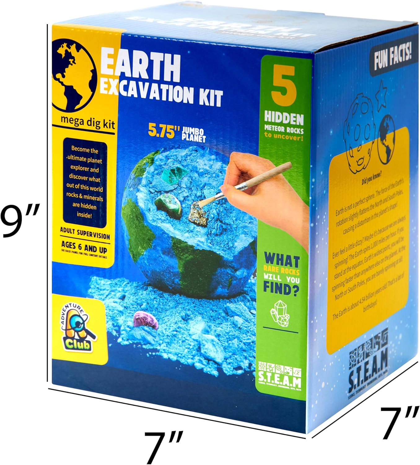 Anker Play 650242/DOM Mega Dig Earth Gem Excavation Kit for Kids, Multicolor, 10 Pieces