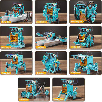 STEM Toys for Ages 8-13, Solar Powered Kits Toys Robotics for Kids Ages 8-12, Educational Building Science Experiment Kit, Boys Gifts for Kids 8 9 10 11 12 13 Years Learning Projects (Blue)