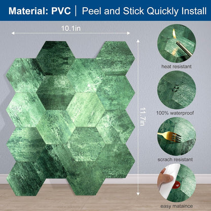 Yipscazo 10 Sheet Hexagon Peel and Stick Backsplash,Self Adhesive Luxury Faux Marble Tile, Asenka Beige Wall Tile for Kitchen, Stick on Backsplash Tiles for Bathroom,RV,Laundry