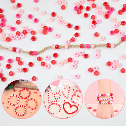 Red Pony Beads 1000Pcs 9mm Pony Beads Bulk Red Perler Beads for Friendship Bracelets Kandi Beads Hair Beads for Braids Beads for Crafts
