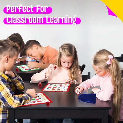 SpriteGru Multiplication & Division Bingo Game, 480 Math Problems, 2 Educational Math Board Game for Kindergarten and Preschool Kids 4-8, Perfect for Classroom & At Home (Up to 25 Players)