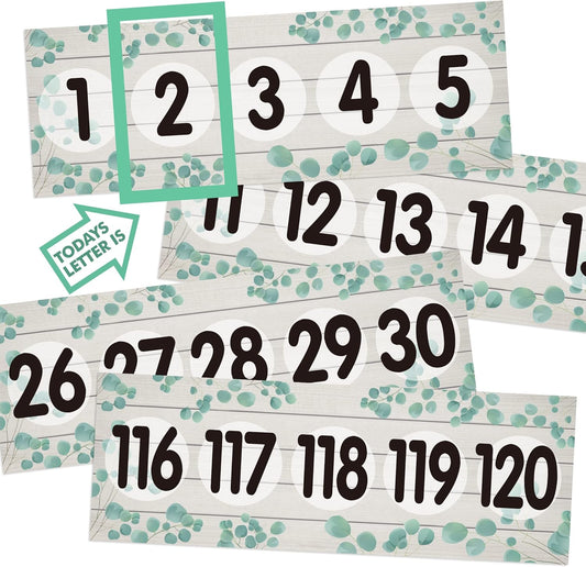 25 Pieces Number Line for Classroom Wall 0-120 Number Line Bulletin Board Border Watercolor Math Poster Classroom Decorations for Teachers