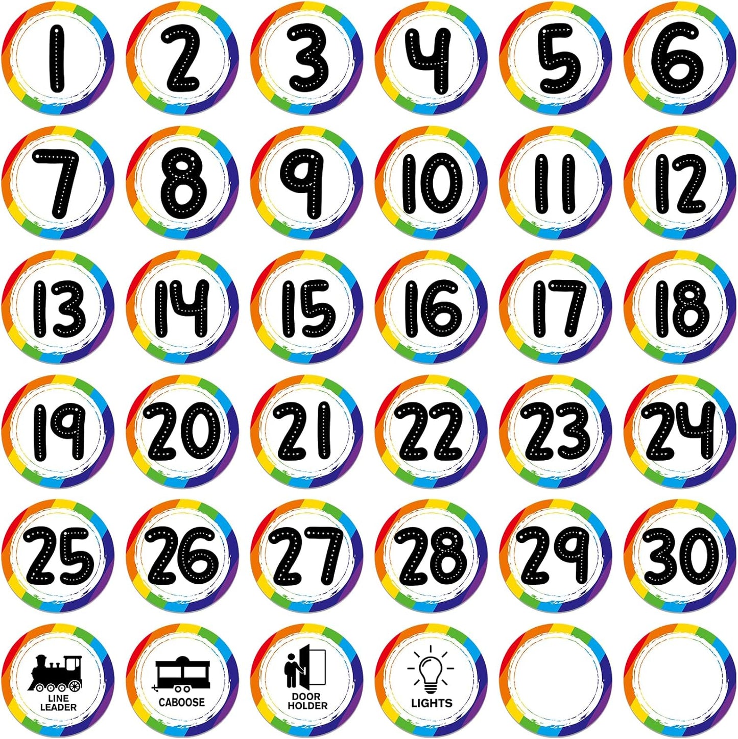 WhatSign Line up Spots for Classroom Floor - 36Pcs Floor Numbers for Classroom Lining up Number Stickers for Back to School Kindergarten Preschool Elementary Supplies
