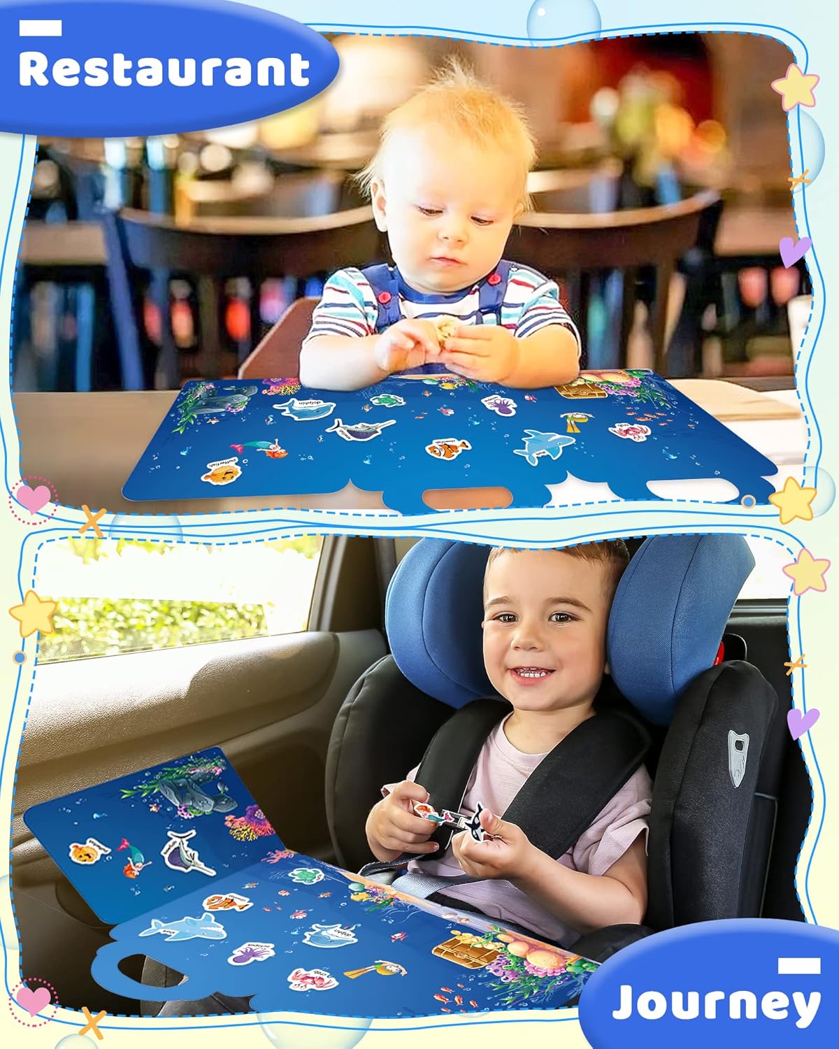 Benresive Reusable Sticker Books for Toddlers, Fun Travel Stickers for Kids, Toddler Sticker Book, Crafts Activities for Toddlers, 3 and Up Birthady Gifts - Vehicle
