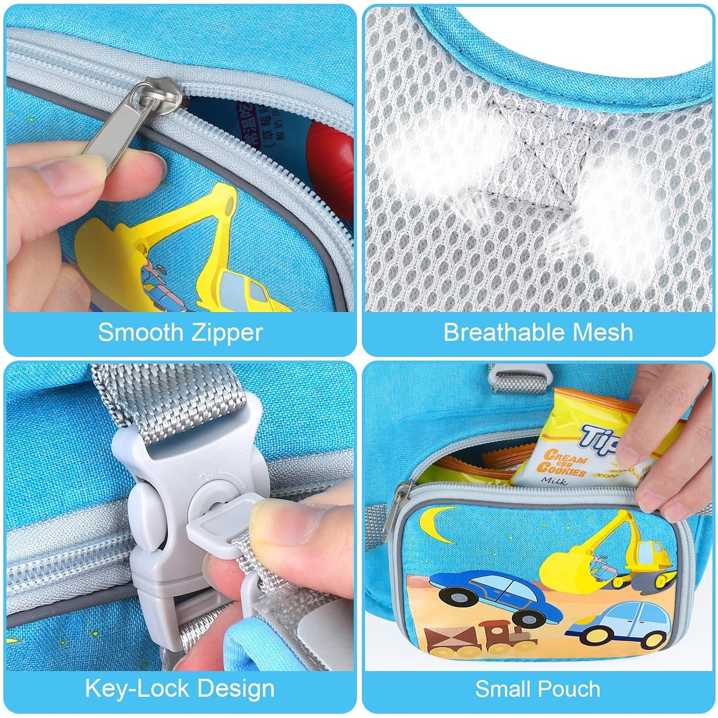 Accmor Toddler Harness Leash + Reflective Anti Lost Wrist Link, Cute Car Kids Back Pack with Hand Strap Collapsible Child Walking Restraint Belt Tether Hold Baby Boys Close for Outdoor Travel