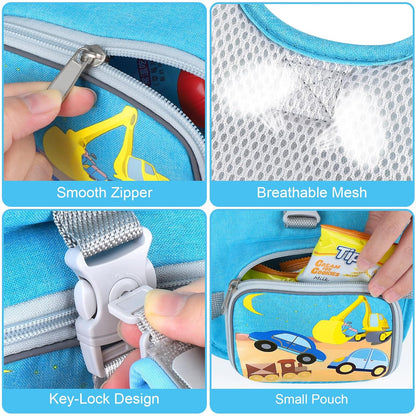 Accmor Toddler Harness Leash + Reflective Anti Lost Wrist Link, Cute Car Kids Back Pack with Hand Strap Collapsible Child Walking Restraint Belt Tether Hold Baby Boys Close for Outdoor Travel