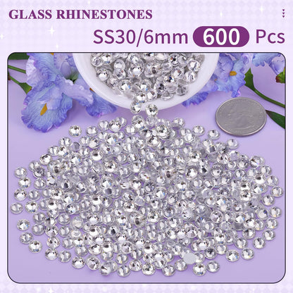 5000PCS SS6/2mm Glass Crystal Rhinestones (Clear), Bedazzling Flatback Rhinestones for Crafting DIY Crafts Nail Art Makeup Decoration, Gems Diamond Charms for Tumbler Shoes Clothing Mug