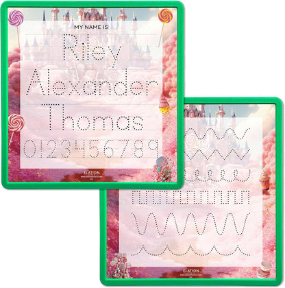 Kid's Name Tracing Board | Dry Erase Letter Tracing | Reusable Name Board | Alphabet Letters | Personalized | Candy Theme