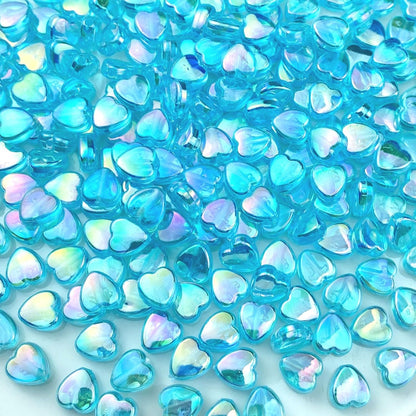 400 PCS Acrylic Heart Shape Beads AB Colors Heart Pony Spacer Beads for Jewelry Making DIY Bracelet Earring Necklace Key Chains(Deep Pink)