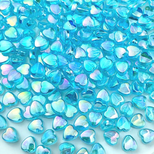 400 PCS Acrylic Heart Shape Beads AB Colors Heart Pony Spacer Beads for Jewelry Making DIY Bracelet Earring Necklace Key Chains(Deep Pink)