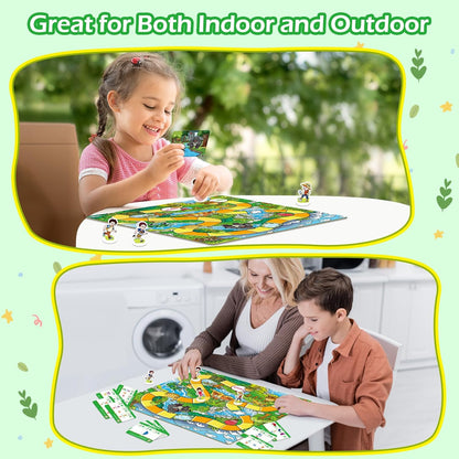 Broytain Forest Fraction Board Game|Math Games for Kids|Fraction Play Games - Gr. 3-4|Educational Learning Board Games for Boys and Girls|Classroom Travel Indoor Outdoor Family Game