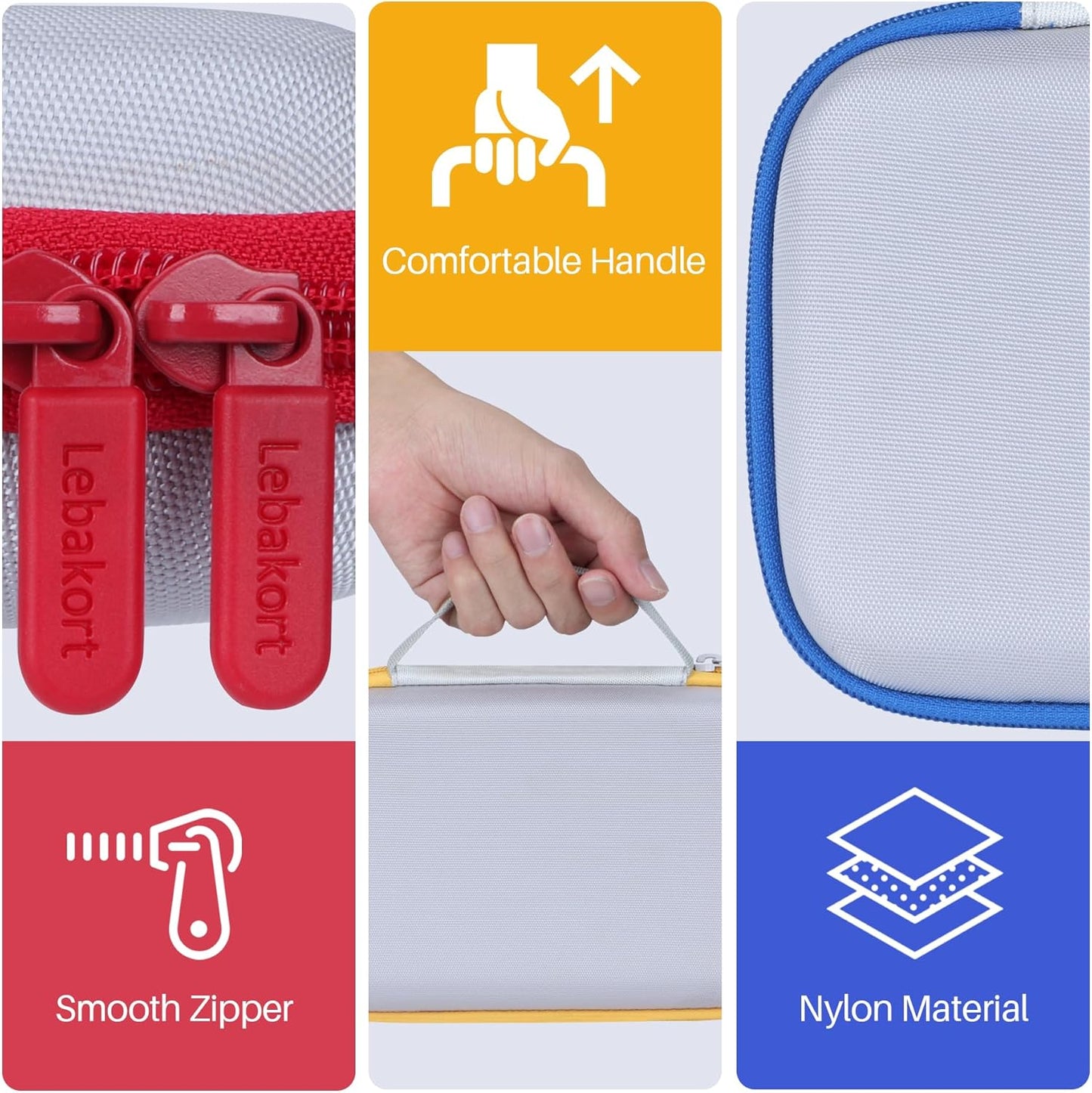 Lebakort Storage Case Compatible with GiiKER Super Blocks Pattern Matching Puzzle Original 1000+ Challenges Brain Teaser (Off White + Red Case)