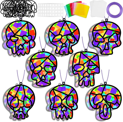 Lonfliness 32 Sets Solar System Suncatchers Crafts Kit DIY Outer Space Window Stained Glass Effect Paper Planet Home School Classroom Decoration Art Craft Creative Activity Project Gift Favor