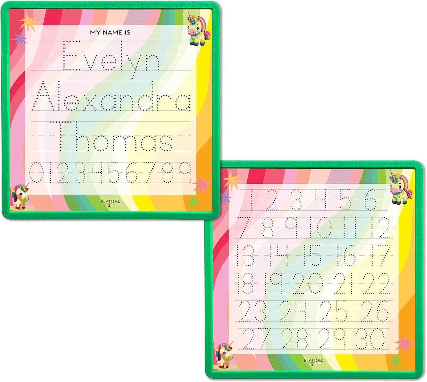 Kid's Name Tracing Board | Dry Erase Letter Tracing | Reusable Name Alphabet Tracing| Number Tracing | Personalized | Baby Unicorn Theme