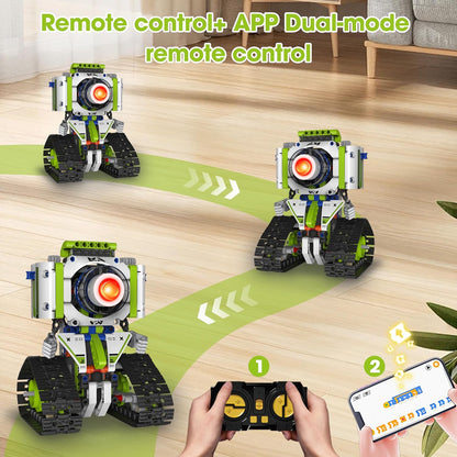 STEM Robotics Kit for Kids Ages 8-12,5 In1 Robot Building Kit Toys,337 Pcs Blocks App & Remote Control Robot Building Set,Erector Set for Kids Age 8 9 10 11 12+