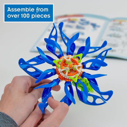 Thames & Kosmos SolarFlower Sapphire Swirl STEM Kit | Build a Motorized Solar-Powered Flower with Spinning, Colorful Petals, Educational Gift for Kids Ages 8+, Adults