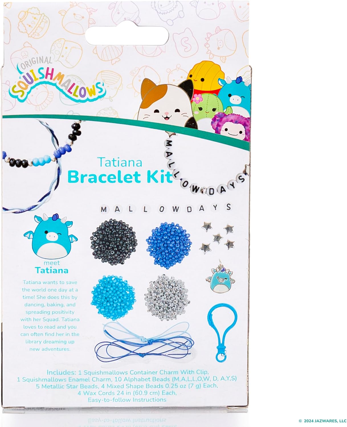 Original Squishmallows Archie The Axolotl Bracelet Kit, Friendship Bracelet Kit, Charm Bracelet Making Kit, Gifts for Girls, Squishmallows for Boys, Craft Kits