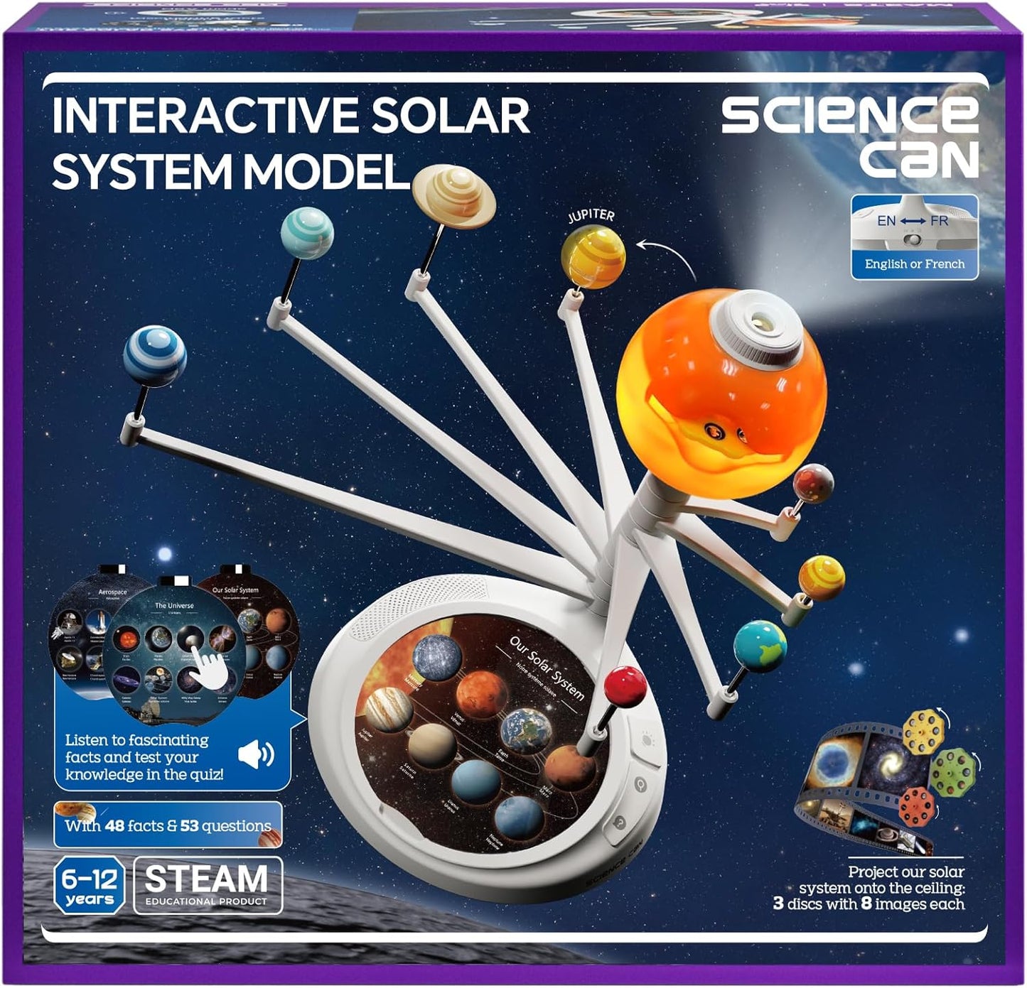 Science Can Solar System for Kids, Talking Astronomy Solar System Model Kit, Planetarium Projector with 8 Planets STEM Space Toys for 3 4 5+ Years Old Boys Girls