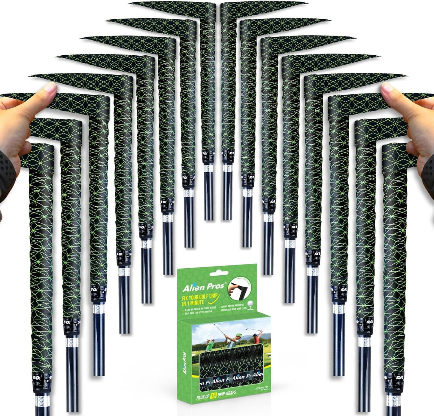 Alien Pros Golf Grip Wrapping Tapes - Innovative Golf Club Grip Solution - Enjoy a Fresh New Grip Feel in Less Than 1 Minute