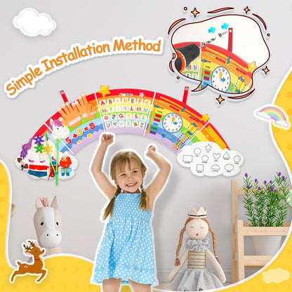 Montessori Sensory Wall Busy Board - Sensory Wall Panel for Kids, Toddler Felt Activity Book Board Toys for 3-6, Activity Cube, Daycare Educational Learning Toys