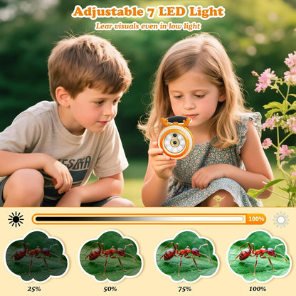 Hayve Handheld Digital Microscope for Kids 1000X,16MP Portable Pocket Microscope with 2inch IPS Screen,1080P Coin Magnifier for Collectors with 8 LEDs, PC View, 8GB