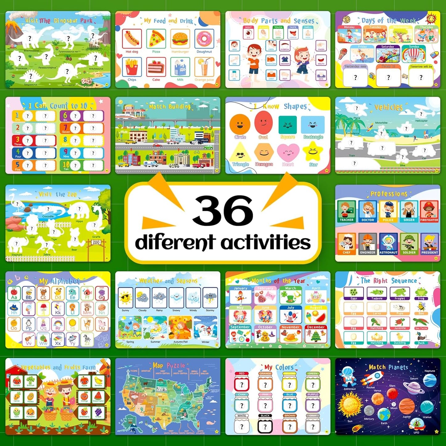 YTSQLER Montessori Busy Book for Toddlers 3-5 Kids Preschool Learning Book with 36 Themes Toddler Learning Toys Activities Velcro Autism Materials Homeschool Pre k Educational Gifts