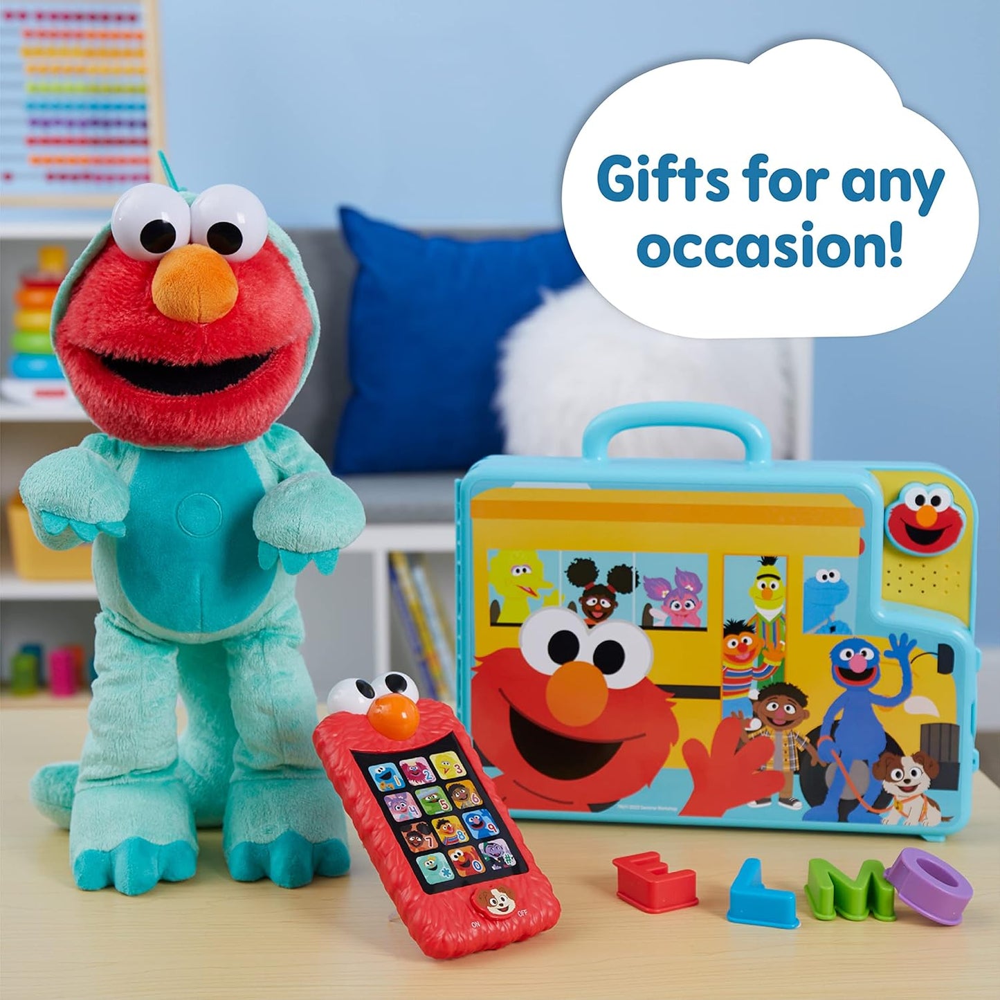 Sesame Street Learn with Elmo Pretend Play Phone, Learning and Education, Easter Basket Fillers, Gifts, Presents, Kids Toys for Ages 2 Up by Just Play, Kids Toys for Ages 2 Up by Just Play