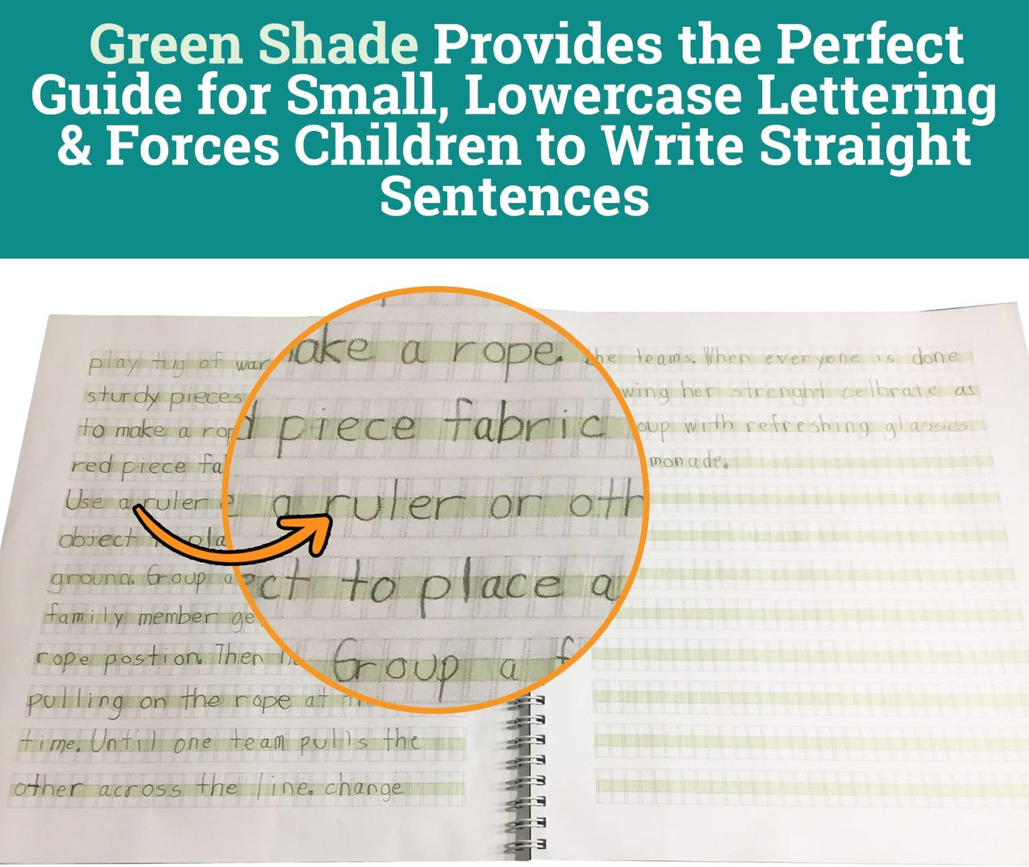 Channie’s Handwriting Improvement Spiral Notebook, Stylish Visual Writing & Printing Aid for Elementary School Students and Special Needs Kids & Teens, 120 Pages, Thick Paper, Size 10.5" x 9.5"