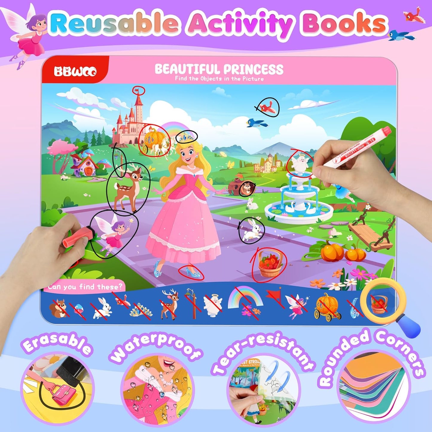 Search and Find Activity Books for Kids Ages 3-5, Travel Games Toys for Car Airplane, Road Trip Activities for Kids Games 4-8, Preschool Learning Activities, Educational Seek Game,Gifts for Boys Girls