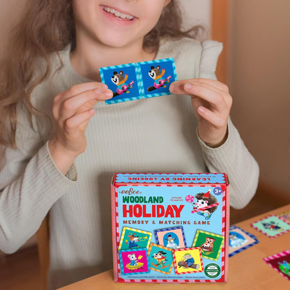 eeBoo: Memory & Matching Game- Little Birds- 18 Illustrated Matching Pairs, Concentration Tile Game, Informational Insert, Kids Ages 4+, 1-4 Players