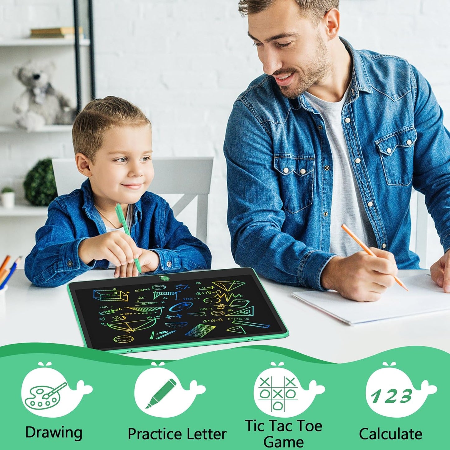 Hockvill LCD Writing Tablet for Kids, 16Inch Toys for Girls Boys Drawing Pad for 3 4 5 6 7 Year Old Kid, Toddler Doodle Board Christmas Birthday Gift for Kids，Erase Lock Writing Board