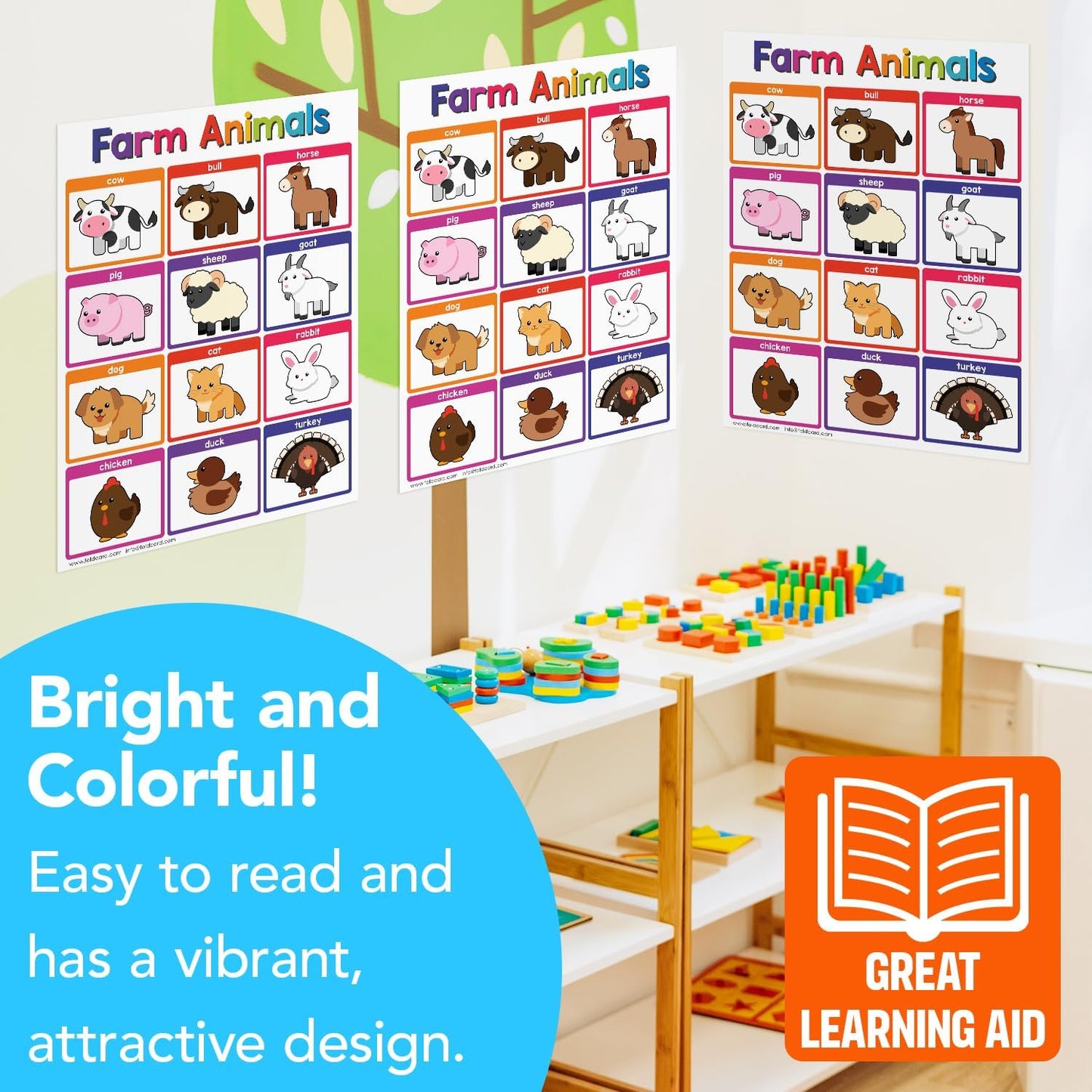 Multiplication Chart Math Table Poster – Double-Sided Educational Visual/Learning Aid Poster, Bright and Colorful | Glossy Durable Cardstock | 8.5 x 11" | 5 per Pack
